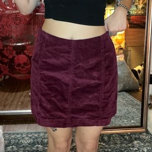 Red corduroy skirt